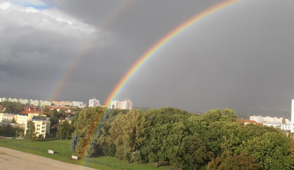 Zářijová duha nad budějckým regionem